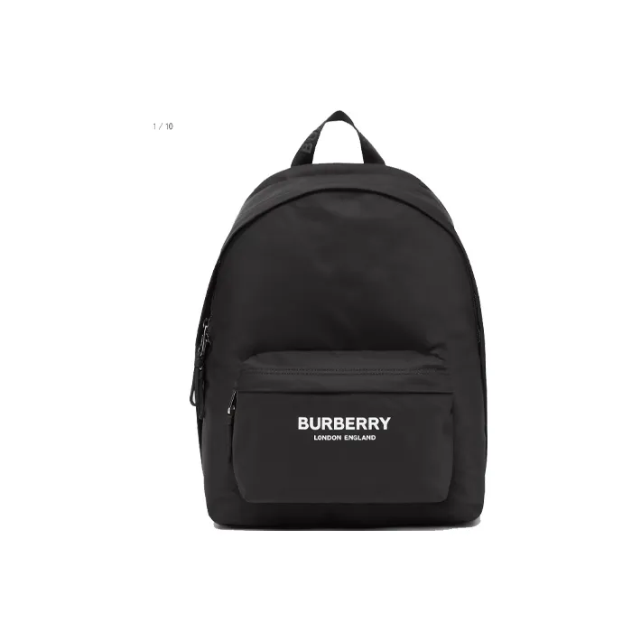 Burberry Logo Print Nylon Backpack Black