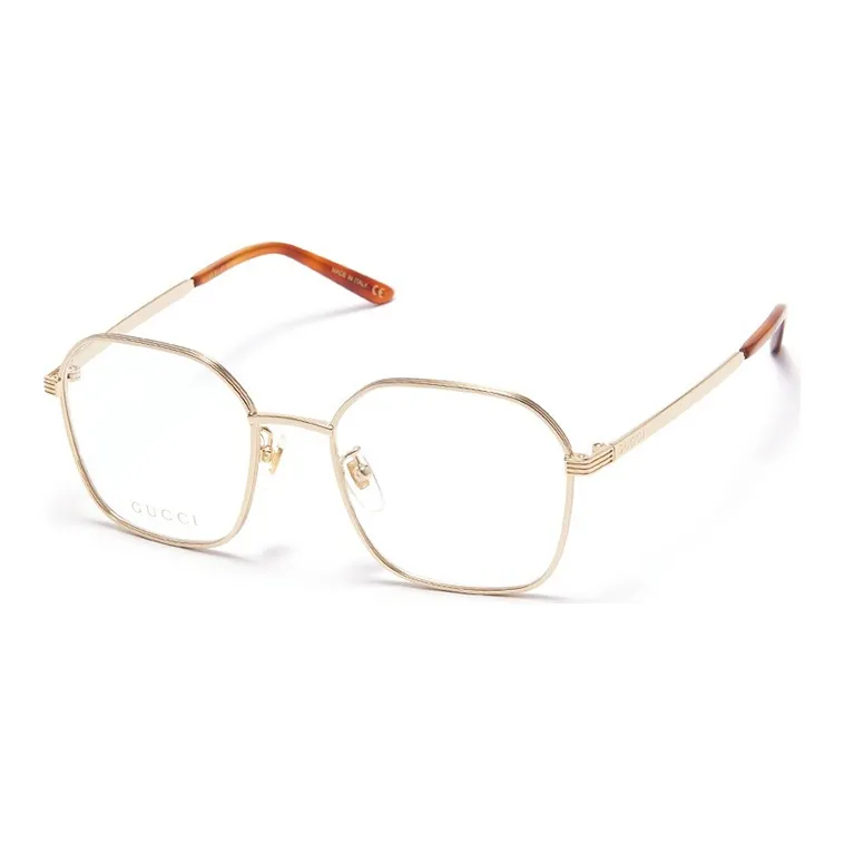 GUCCI Metal Irregular Shape Eyeglass Frames Unisex