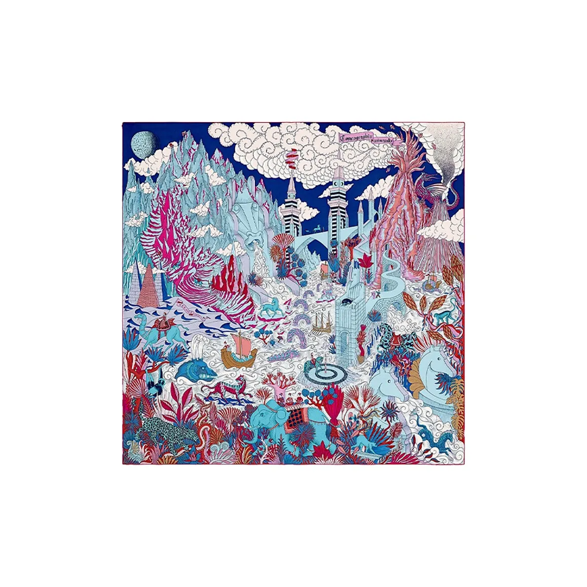 HERMES Silk Scarves Women's Purple