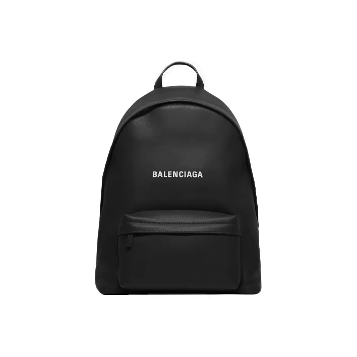 Balenciaga Natural Grain Cow Leather Backpack Women's Black