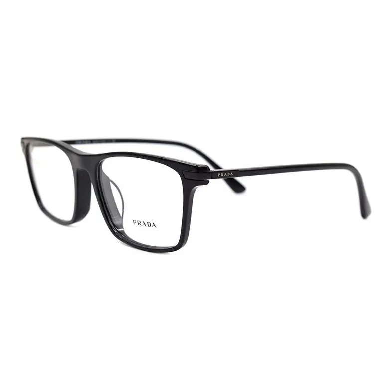 PRADA Plate Frame Rectangular Eyeglass Frames Men's Black
