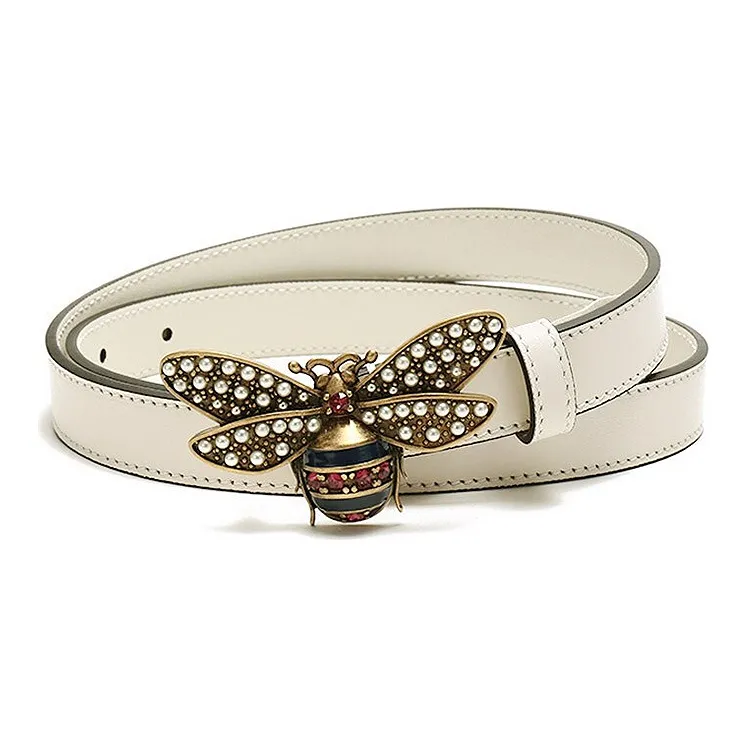 GUCCI Queen Margaret Leather Belts Women's