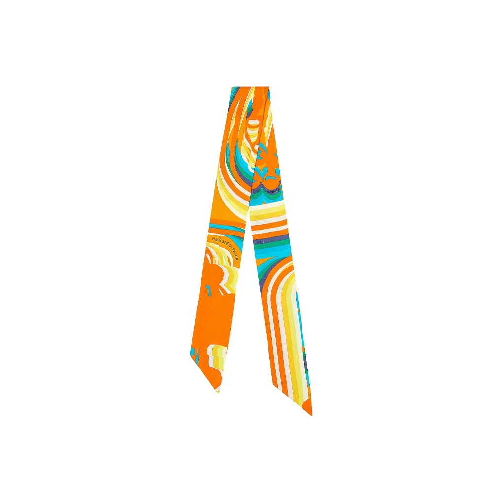 HERMES Шелковые шарфы Светло-оранжевый Женские