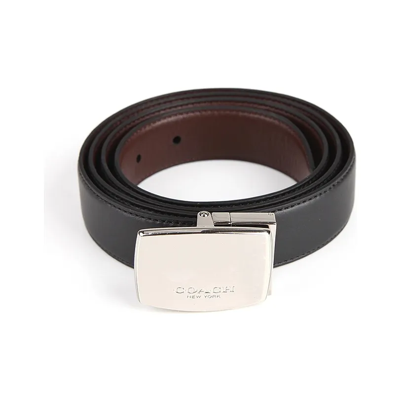 COACH Leather Leather Belts Men's Black/Brown Width 2.8cm