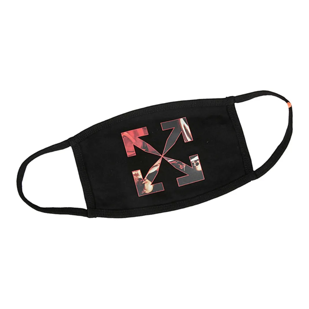 Off Белая хлопковая ткань Маска для лица Черная Унисекс