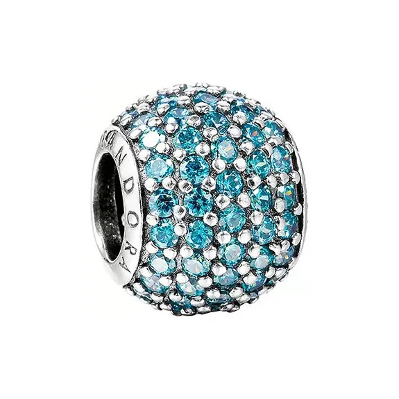 Pandora Sterling Silver 925 пробы, Кубический цирконий, Ювелирные аксессуары, Небесно-голубой, Женские