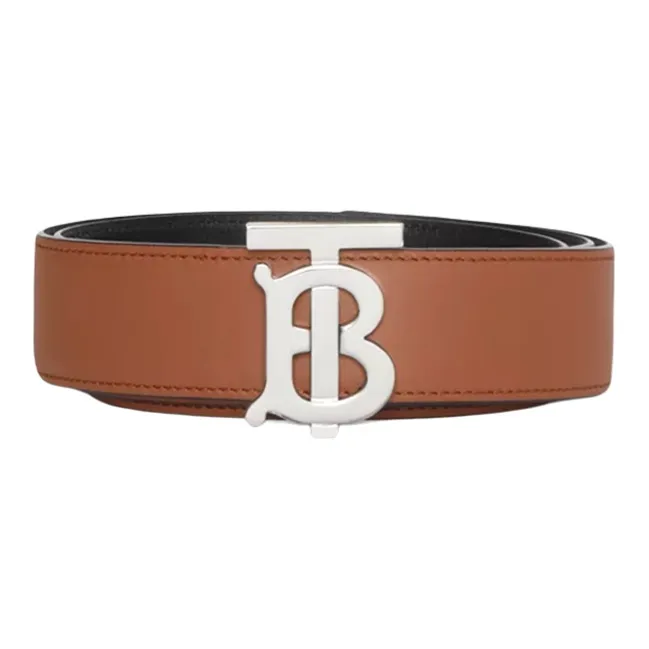Burberry Кожаные ремни Женские Солодово-коричневый Черный Ширина 3,5 см