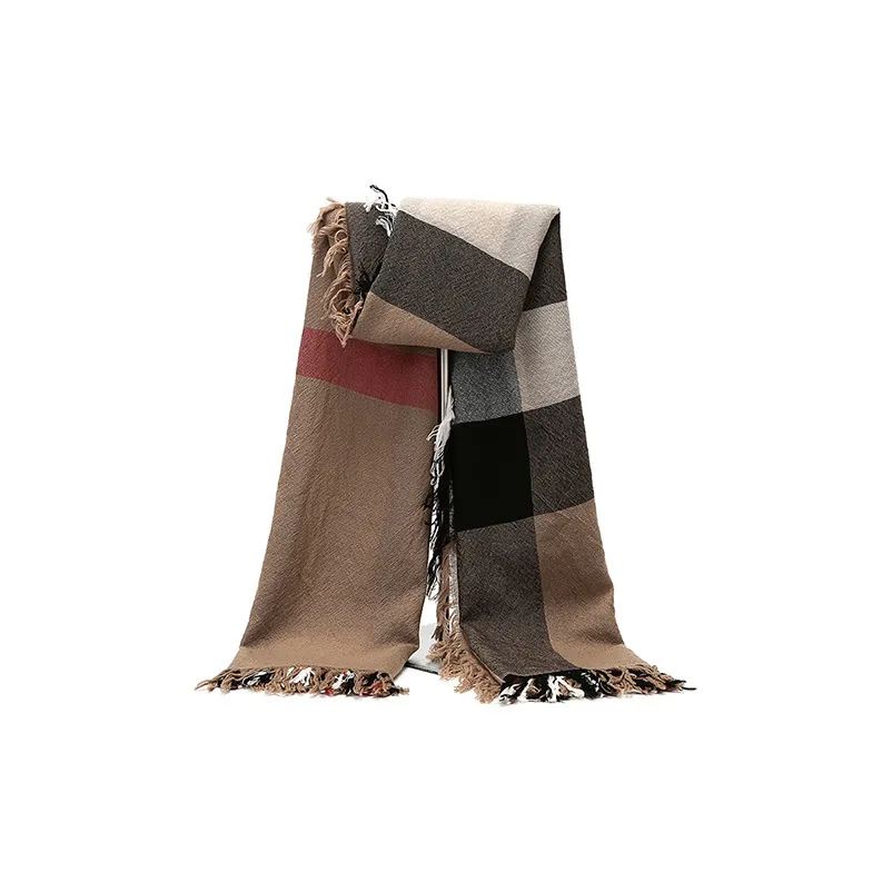 Burberry Wool Knit Scarves Unisex Camel