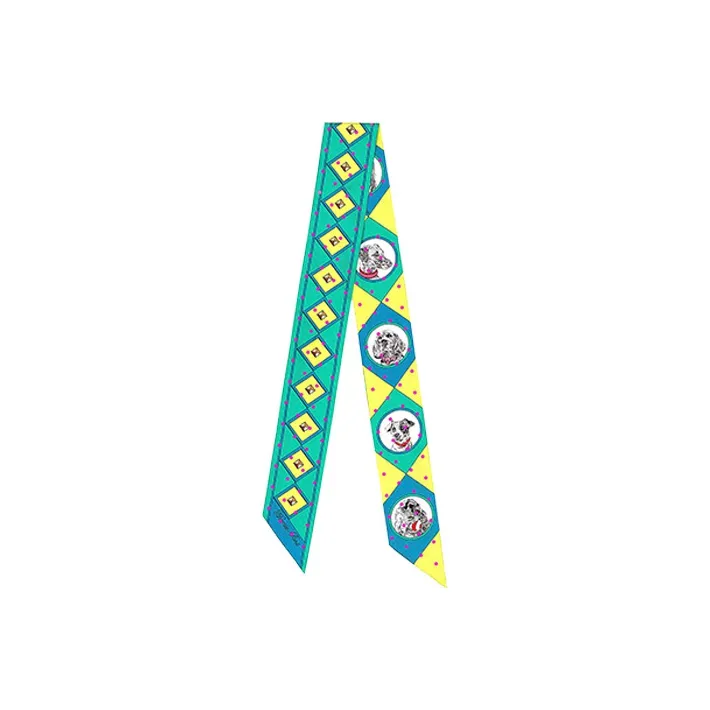 HERMES Twilly Silk Scarves Women's Green
