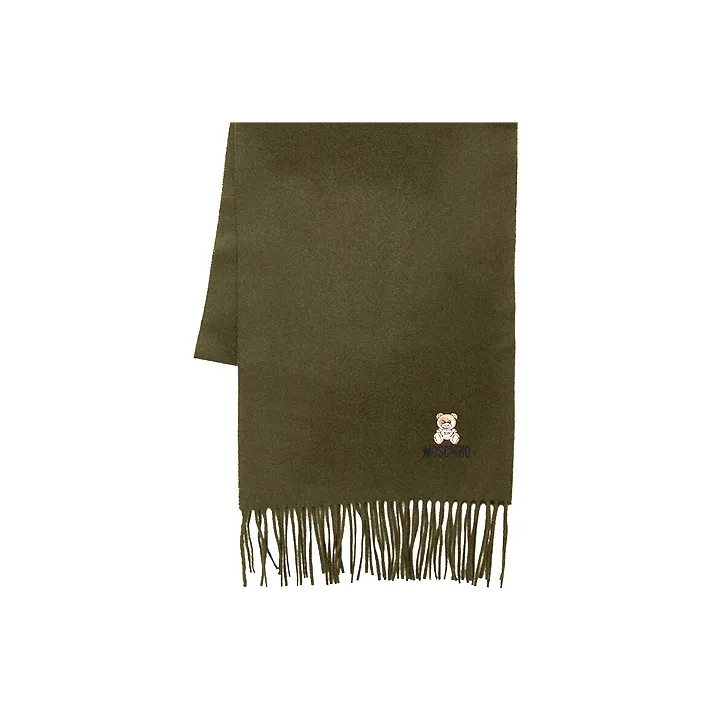 MOSCHINO Шарфы из трикотажа из шерсти Унисекс Зеленый