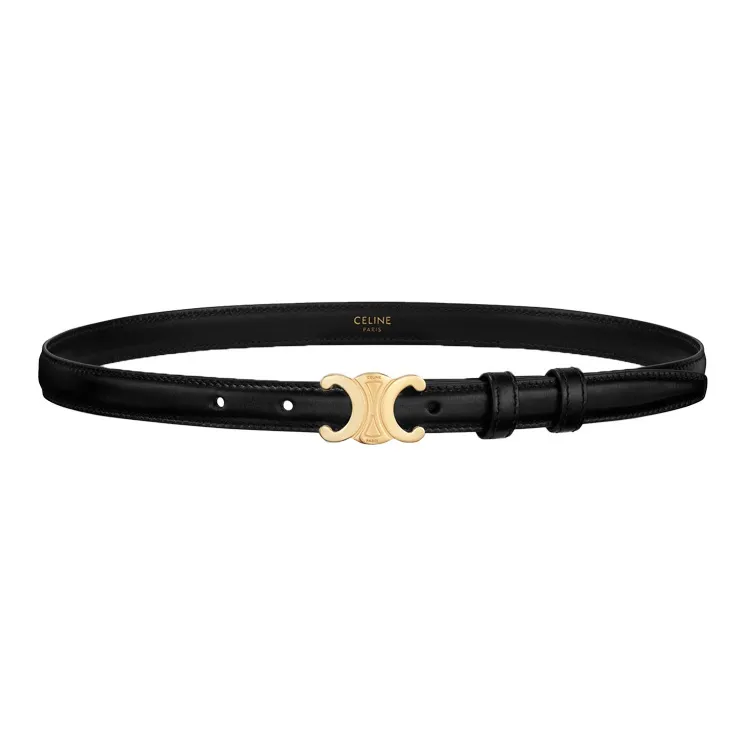 CELINE Small Triomphe Belt In Taurillon Leather