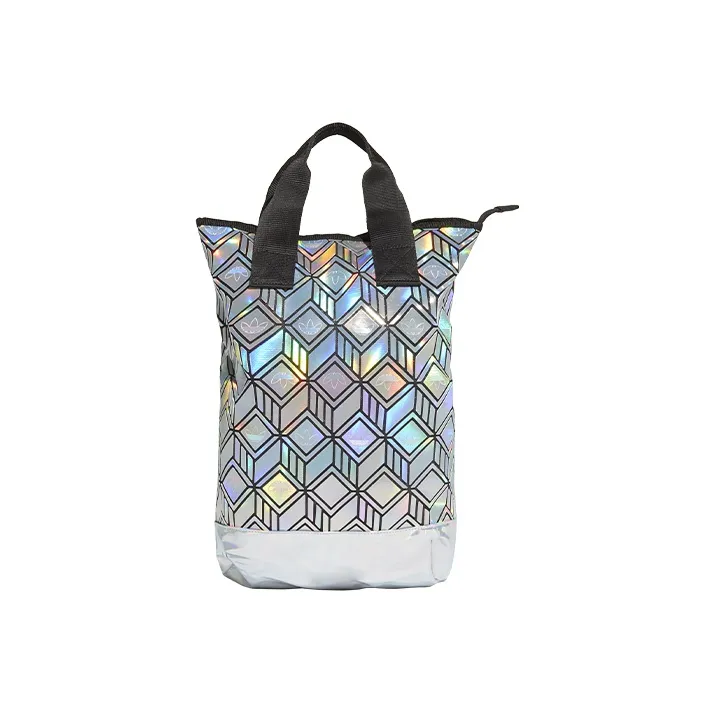 Adidas Originals Artificial Leather Backpack Рюкзак Стандартный Унисекс Ослепительный Цвет Серебряный