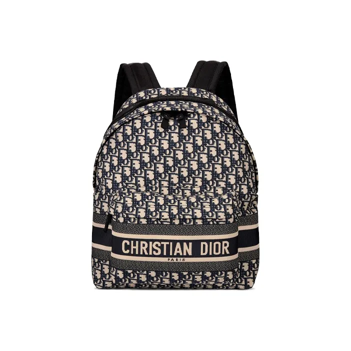 DIOR DIORTravel Backpack Blue DIOR Oblique Jacquard