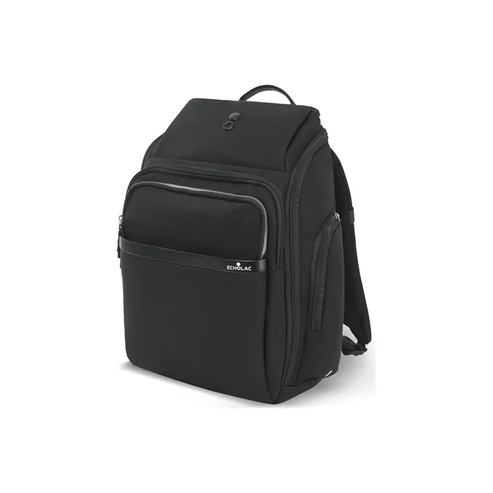 ECHOLAC Fabric Solid Color Polyester Backpack Men's Multifunction Large Capacity Backpack Regular Unisex Black