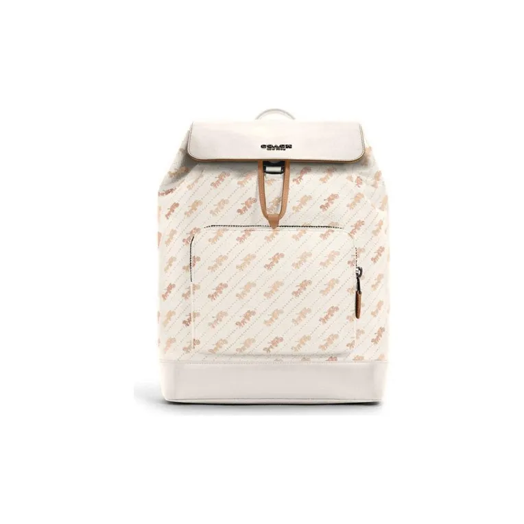 COACH Turner Coated Canvas With Refined Calfskin Backpack Tubas Men's Ecru