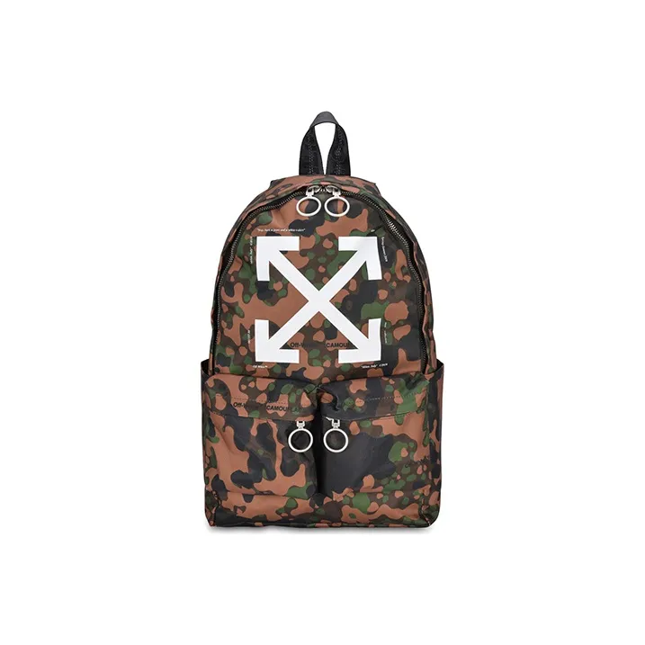 OFF-WHITE Fabric Backpack Unisex Camouflage