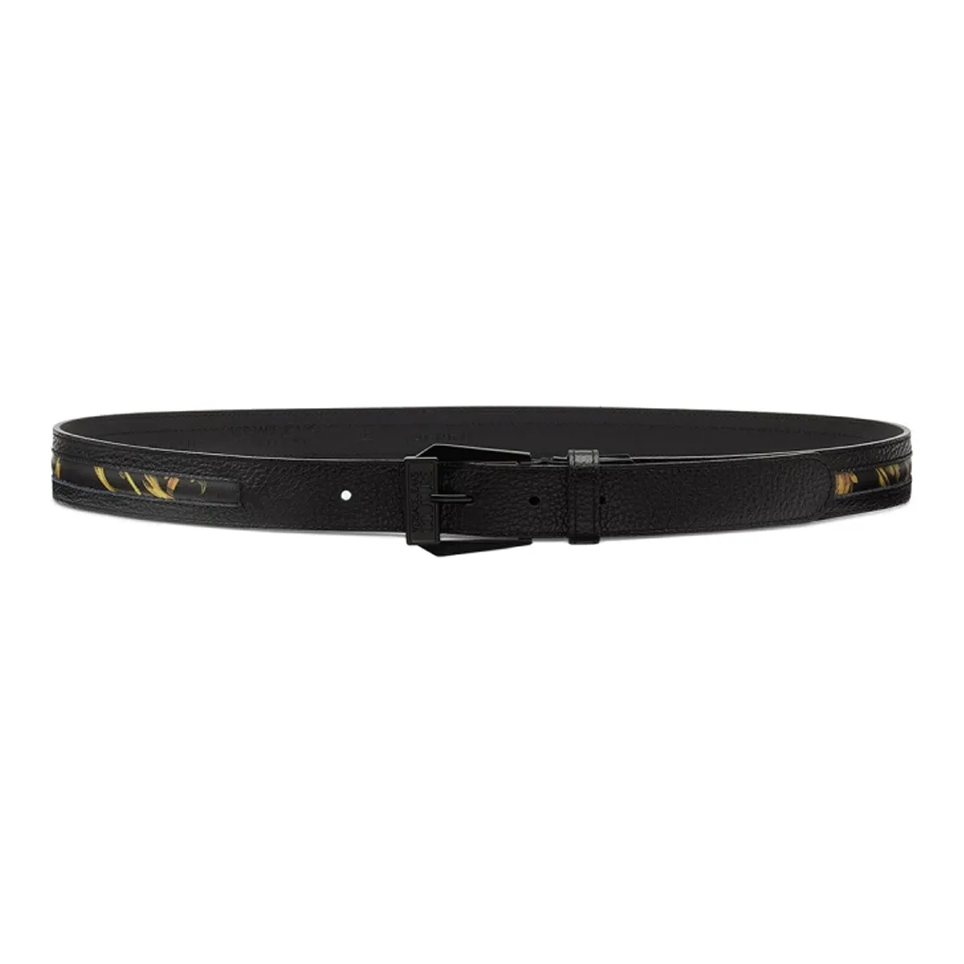 VERSACE JEANS COUTURE Versace REGALIA BAROQUE Side Print Design Leather Belts Men's Width 3cm