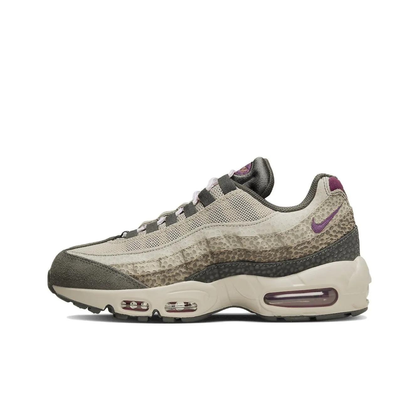 Nike Air Max 95 Low Топ Беговые кроссовки Женские Хаки Фиолетовый