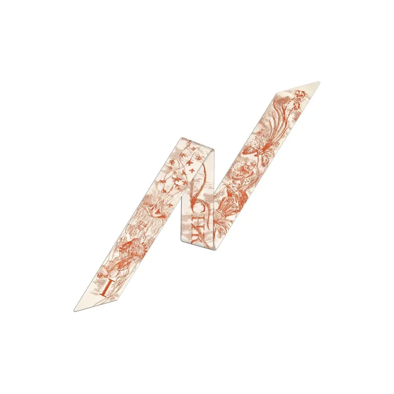 DIOR Шелковые шарфы Темно-оранжевый Женские