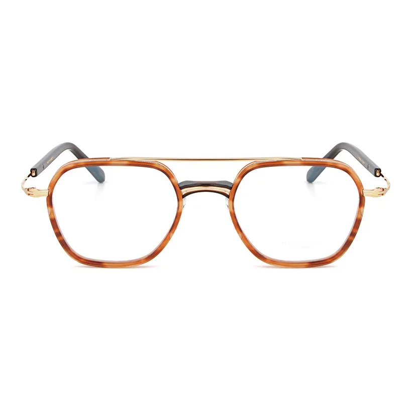 MASUNAGA Plate And Titanium Alloy Square Eyeglass Frames Unisex