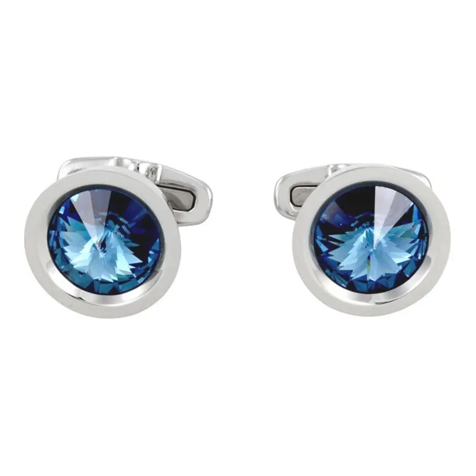 Swarovski Round Cufflinks Men's