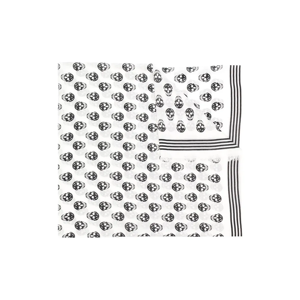 Alexander McQueen Skull Printed Fringed Scarf