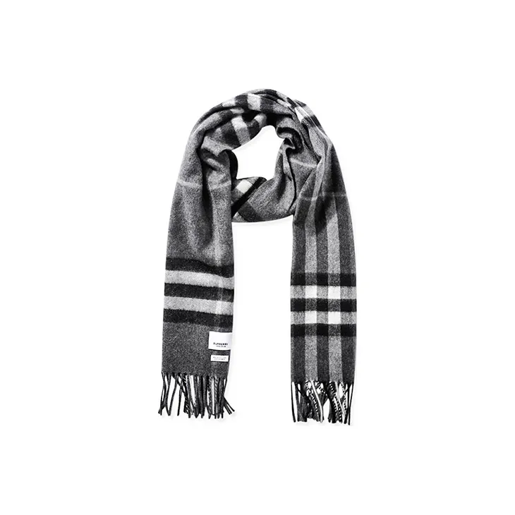 Burberry Knit Scarves Unisex Black Gray Color