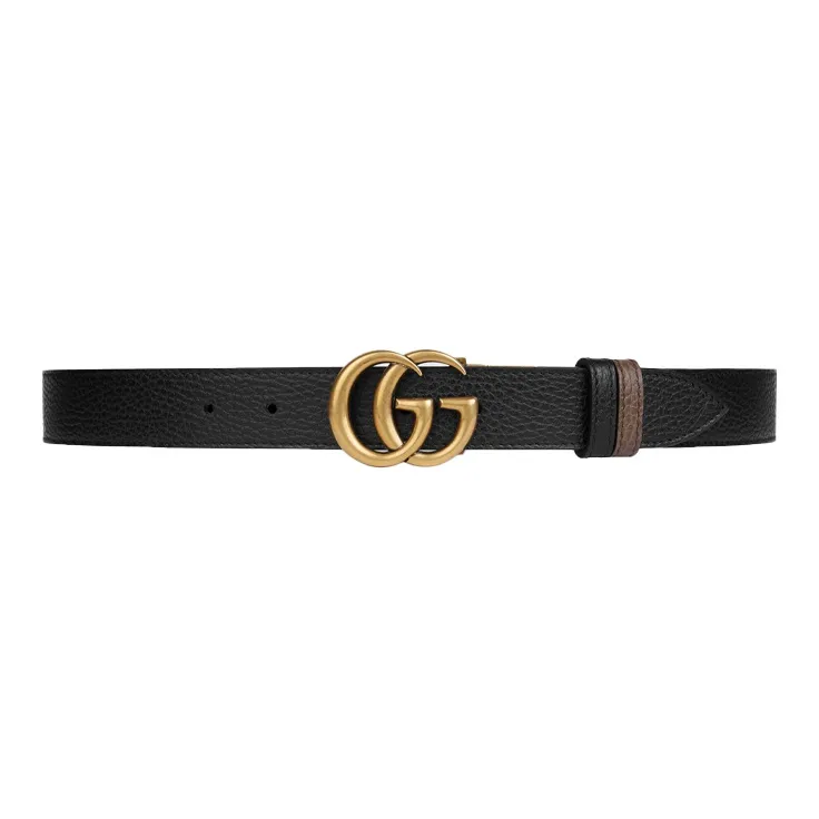 GUCCI Double G With Buckle, Double Sided, Smooth Buckle Leather Belts Unisex