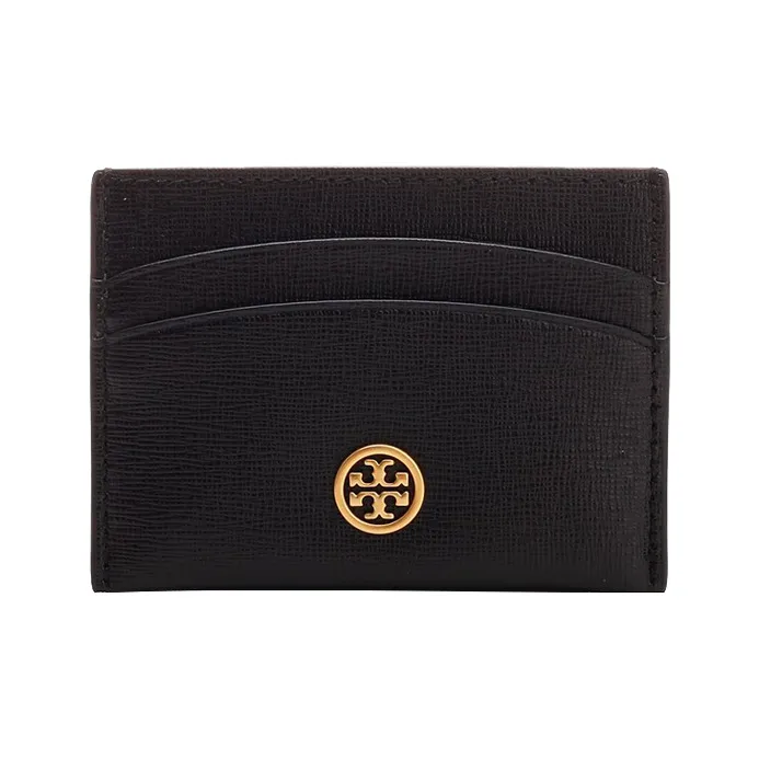 TORY BURCH Robinson Leather Wallet Unisex Black