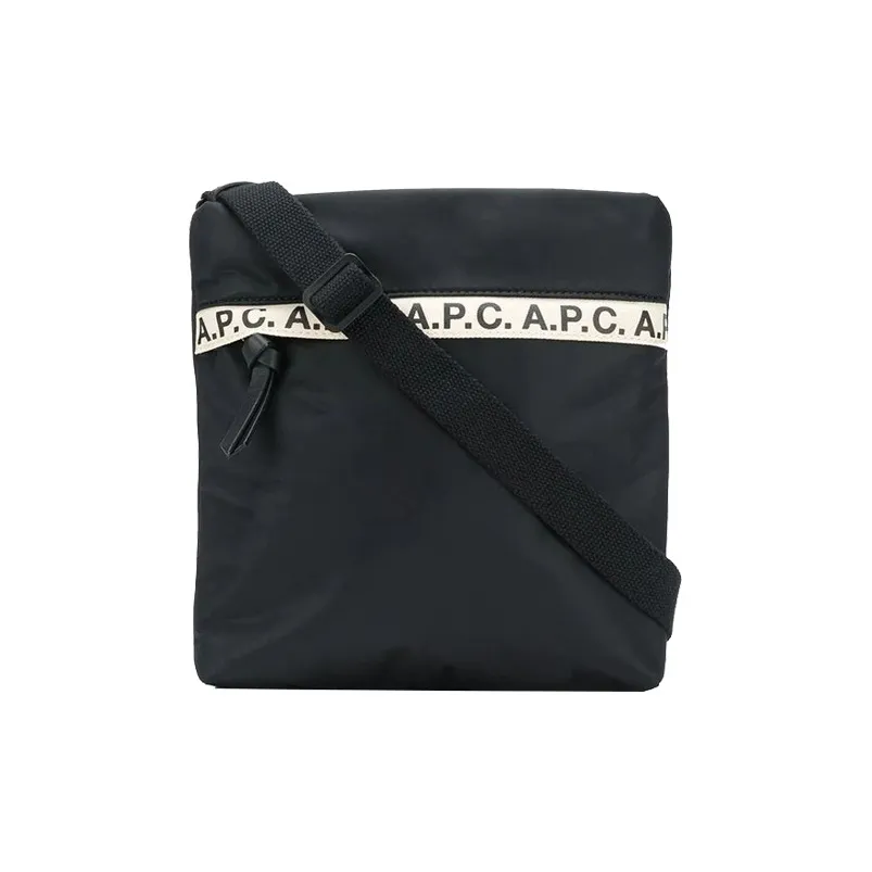 A.P.C Polyamide Messenger Bag, Shoulder Bag, Crossbody Bag Men's Black