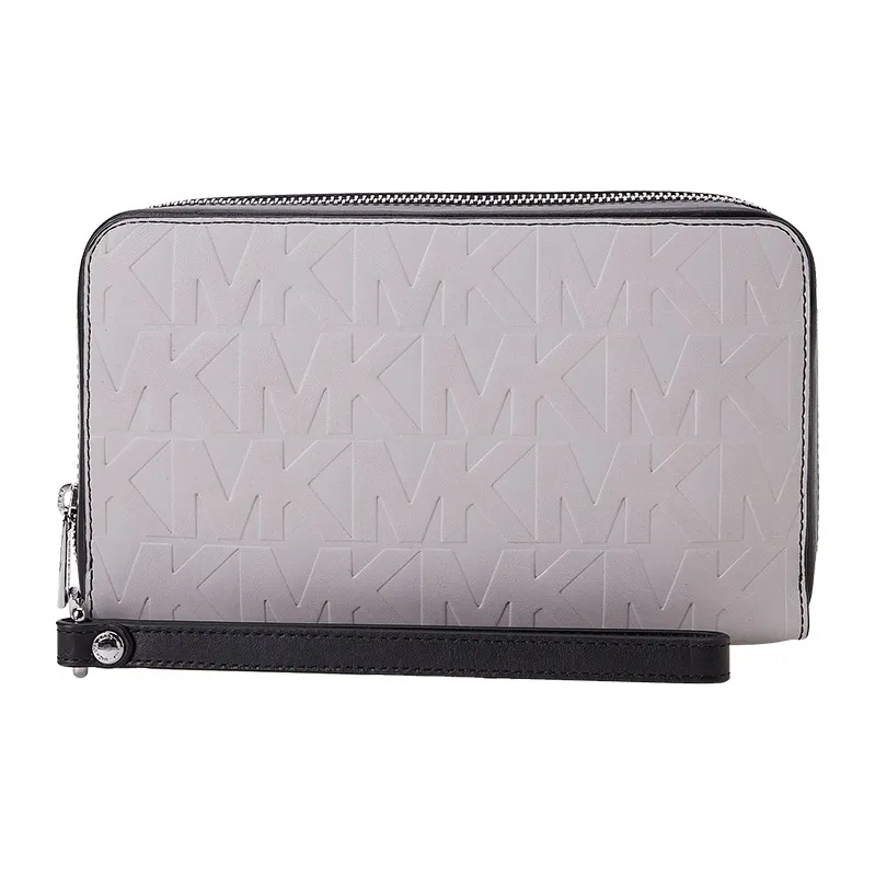 MICHAEL KORS Cow Leather Commute Practical Multiple Card Slots Card Holder Coin Purse, Clutch Men's Gray