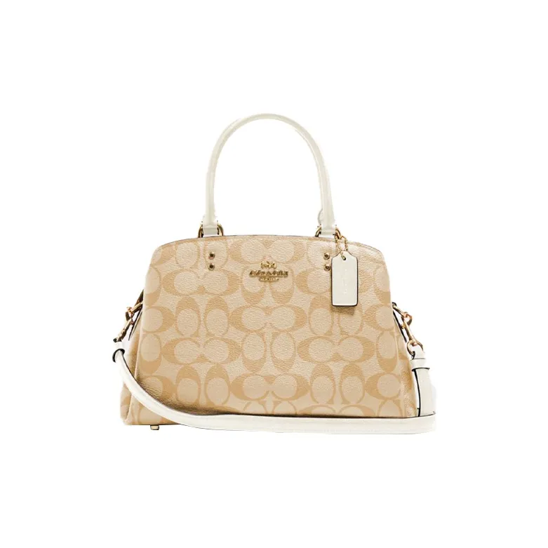 COACH Lillie Coated Canvas With Smooth Leather Handbag, Shoulder Bag, Crossbody Bag Regular Women's