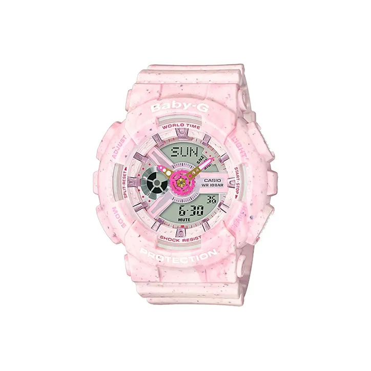 CASIO Baby Кварцевый механизм Смольный ремешок Часы Женские Розовый циферблат