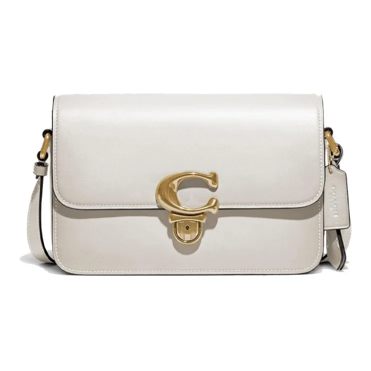 COACH Studio Glove Tanning Shoulder Bag, Crossbody Bag Large Size Women's White