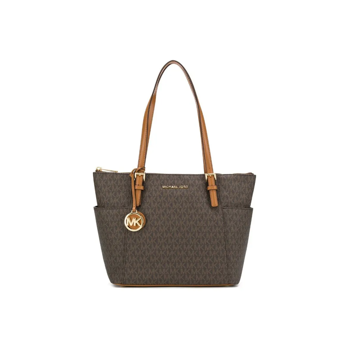 MICHAEL KORS PVC And Cow Leather Shoulder Strap One Shoulder Handbags Women's Brown