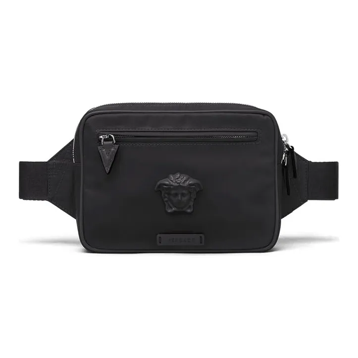 VERSACE Nylon Fabric Sling Bag, Fanny Pack Men's Black