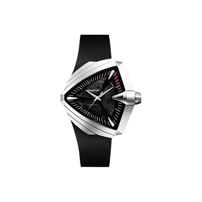 HAMILTON Automatic Mechanical Movement Men's Watches Watch 46mm Black Dial Stainless Steel Watch Case Rubber Strap