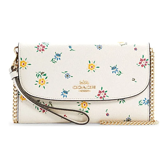COACH Gemma Leather Handbag, Shoulder Bag, Crossbody Bag Trumpets Women's White