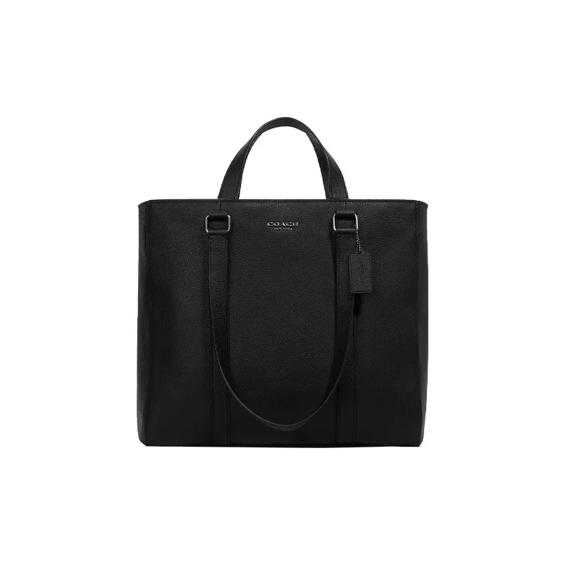 COACH Hudson Leather Tote Bag, Shopping Bag, Handbag, Shoulder Bag Tubas Men's Black