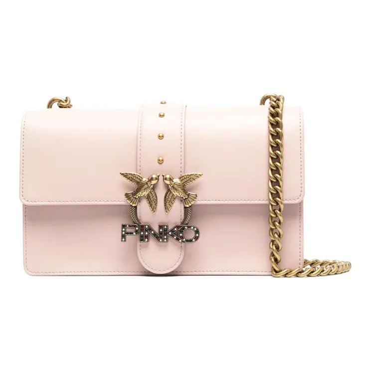 PINKO Love Icon Кожа Сумка через плечо Женская Розовая