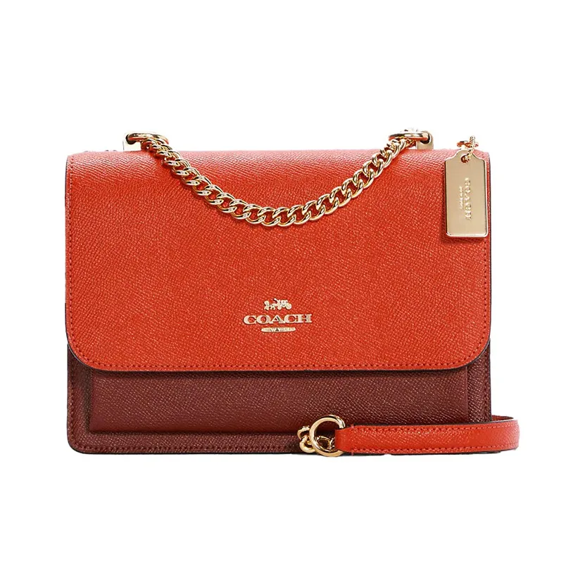 COACH Кожа Сумка через плечо Маленькая Женская Апельсин Коричневый