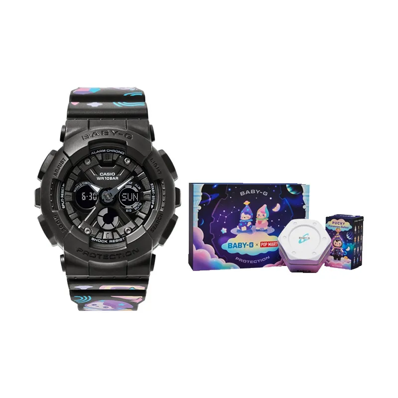 Casio Baby G Кварцевый механизм Смольный ремешок Часы Женские часы Черный циферблат