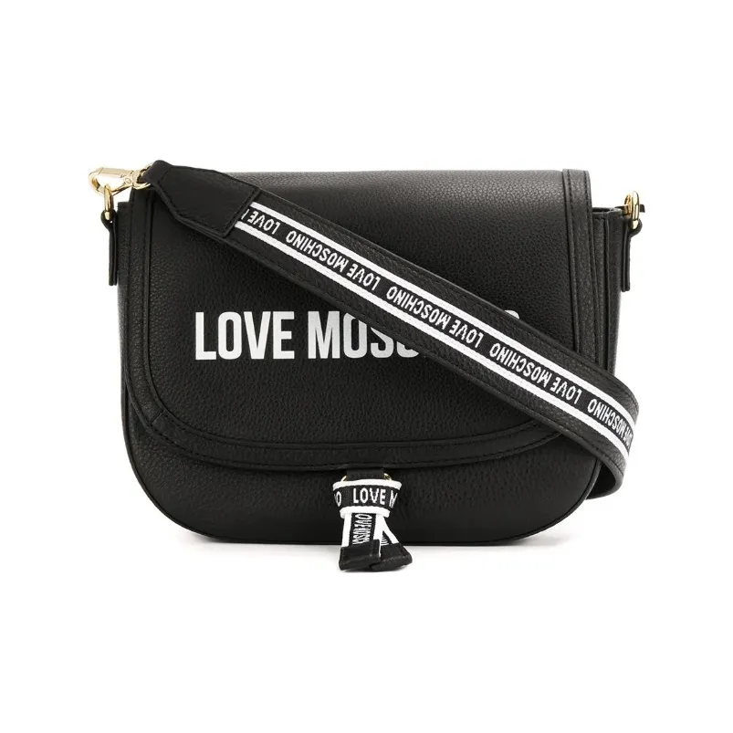 LOVE MOSCHINO Leather Shoulder Bag, Crossbody Bag Women's Black
