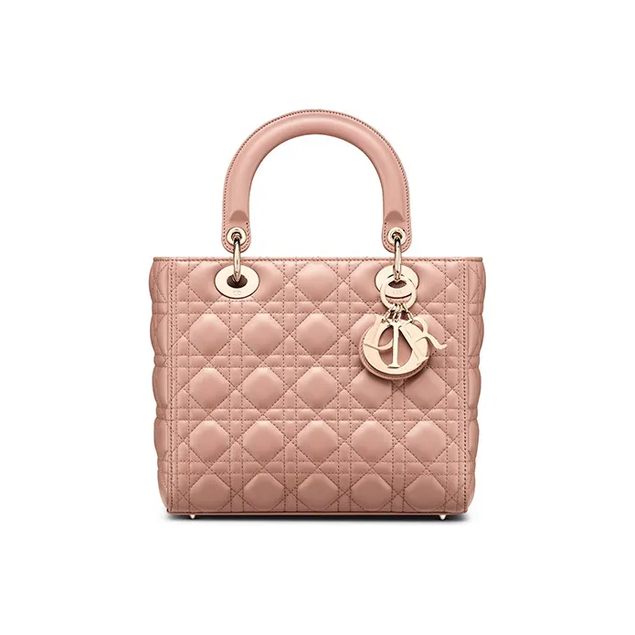 DIOR Lady Dior Leather Crossbody Bags Handbags Women's Pink
