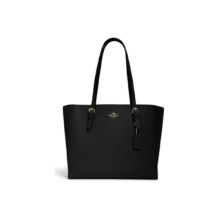COACH Mollie Leather Tote Bag, Shopping Bag, Handbag, Shoulder Bag Large Size Women's Black