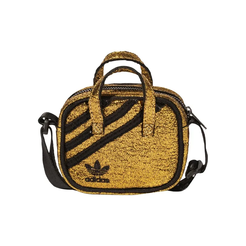 Adidas Originals Polyester Portable Crossbody Bag Shoulder Bag Mini Unisex Gold
