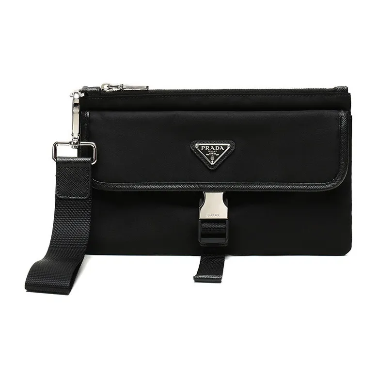 PRADA Fabric Clutch Men's Black