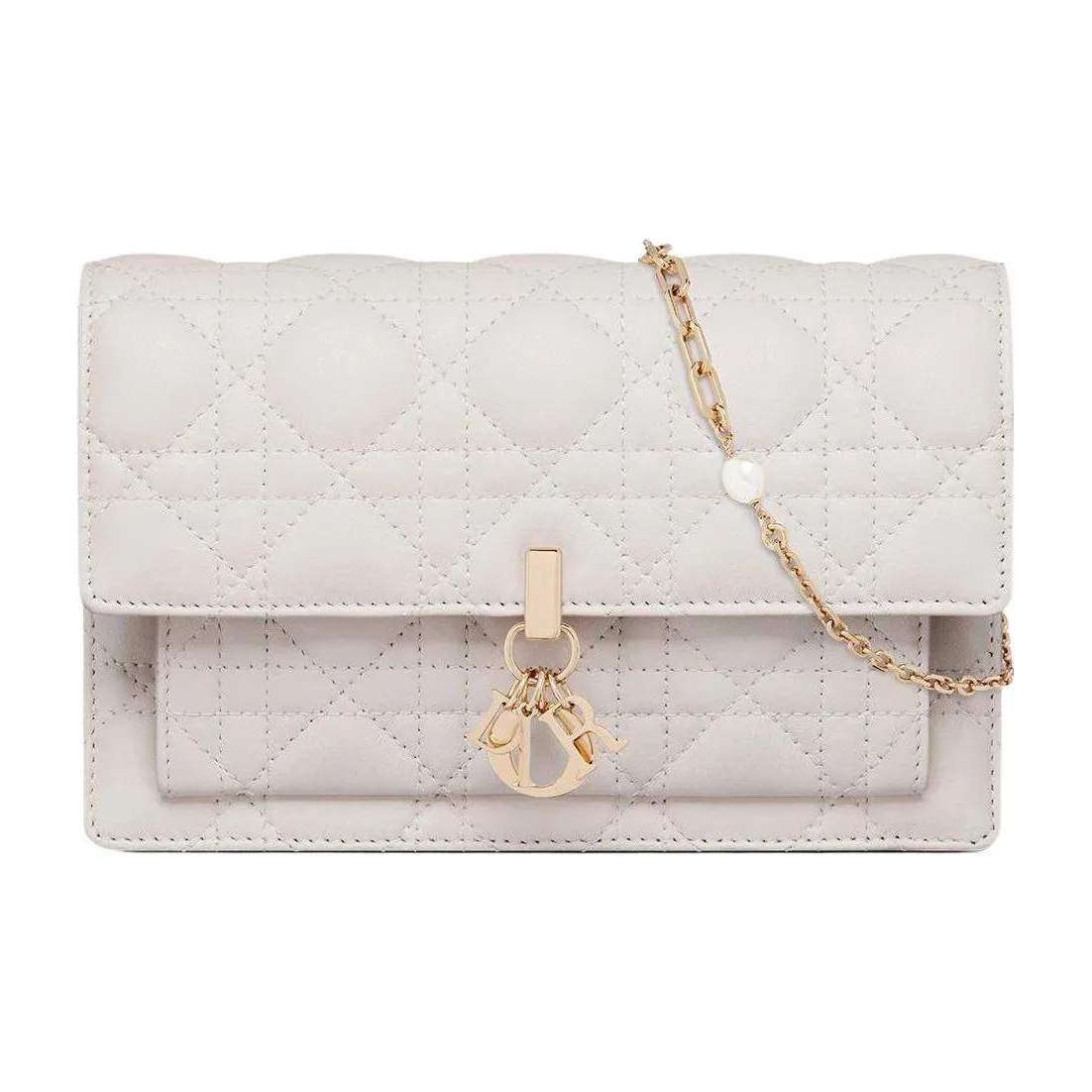 DIOR My Dior Sheepskin Clutch, Shoulder Bag, Crossbody Bag Regular Women's Latte White