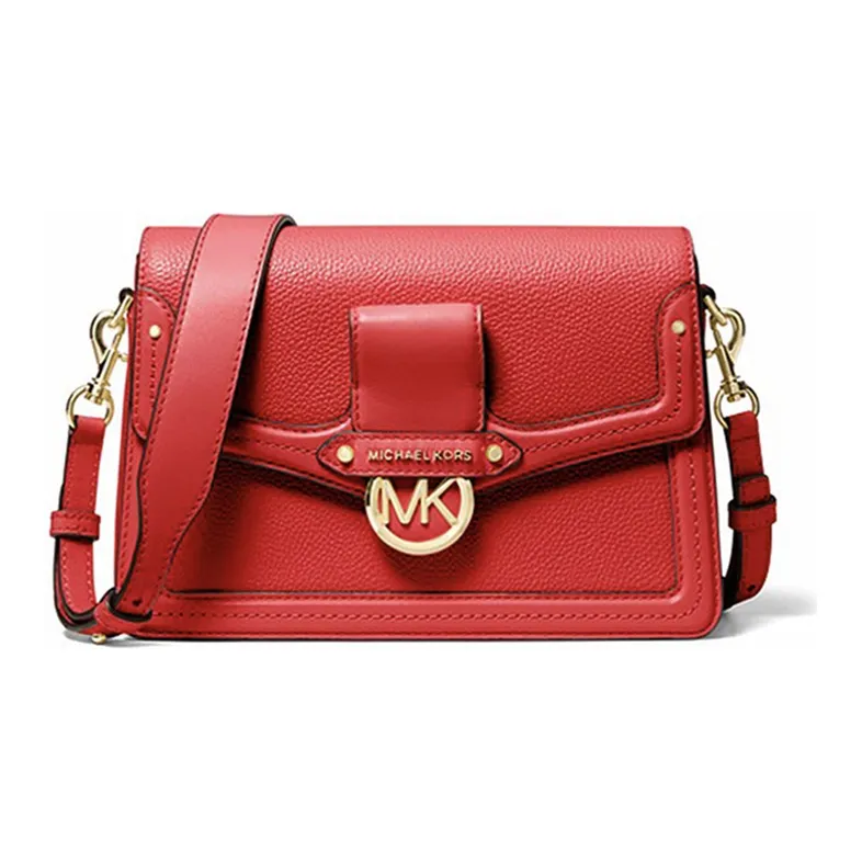 MICHAEL KORS Jessie Leather Shoulder Bag, Crossbody Bag Medium Size Women's Red