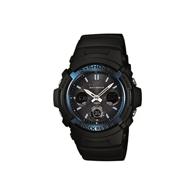 CASIO G Shock Кварцевый механизм Смольный ремешок Часы Мужские Черный циферблат AWG M100A 1A